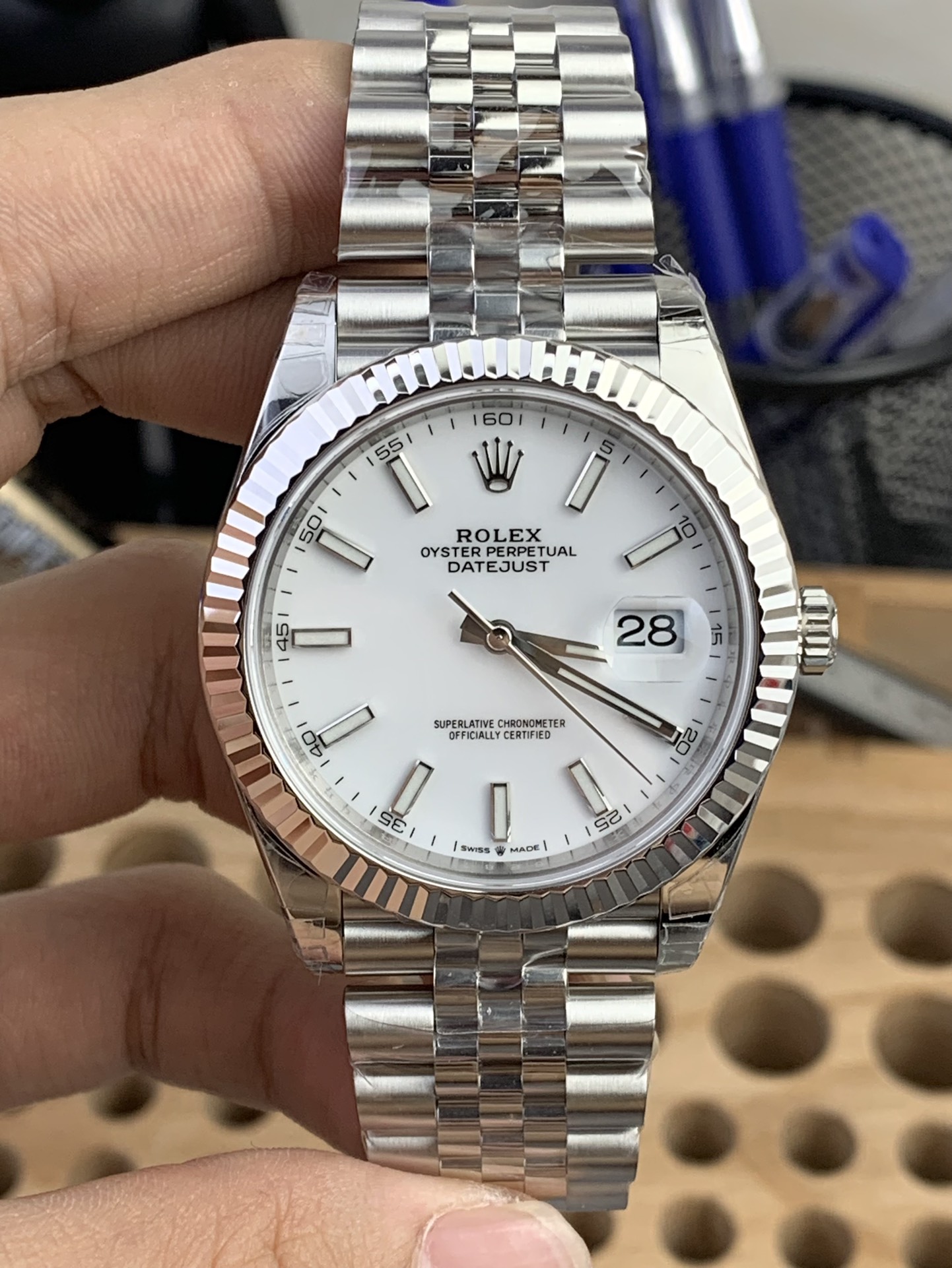 NO:387314,VS41mm porcelain white diary Dandong movement!  ,19860909VS41mm瓷白日志 丹东机芯！,,Watch