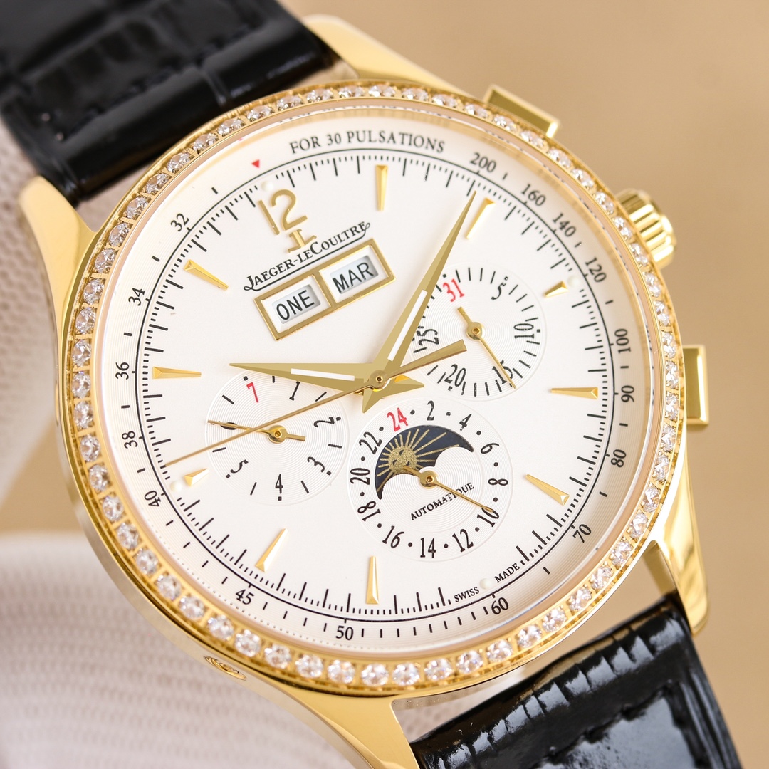 JAEGER-LECOULTRE 3335 P3450 White Steel Wristwatch with 50 Steel Belts. - 图片 6