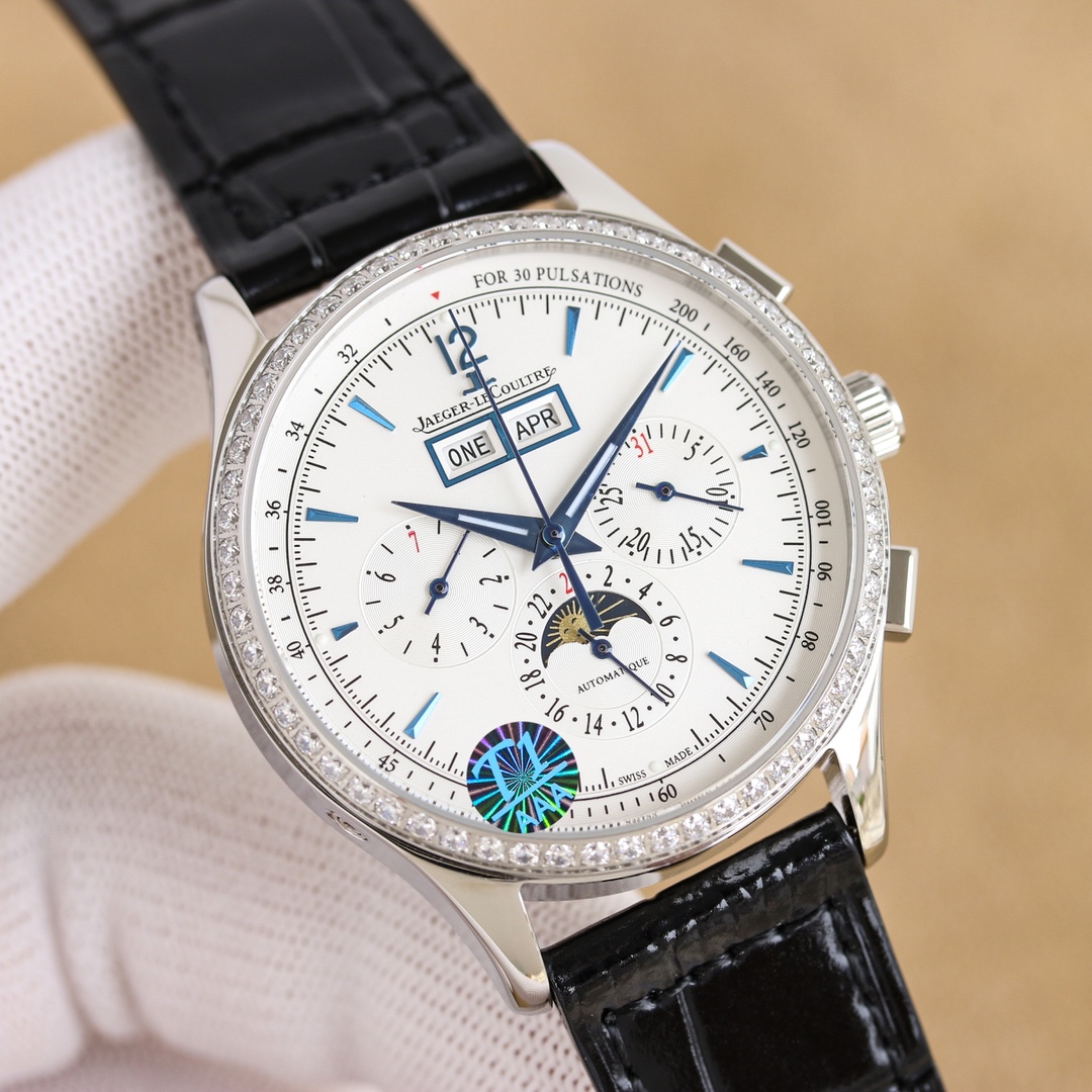 JAEGER-LECOULTRE 3335 P3450 White Steel Wristwatch with 50 Steel Belts. - 图片 4