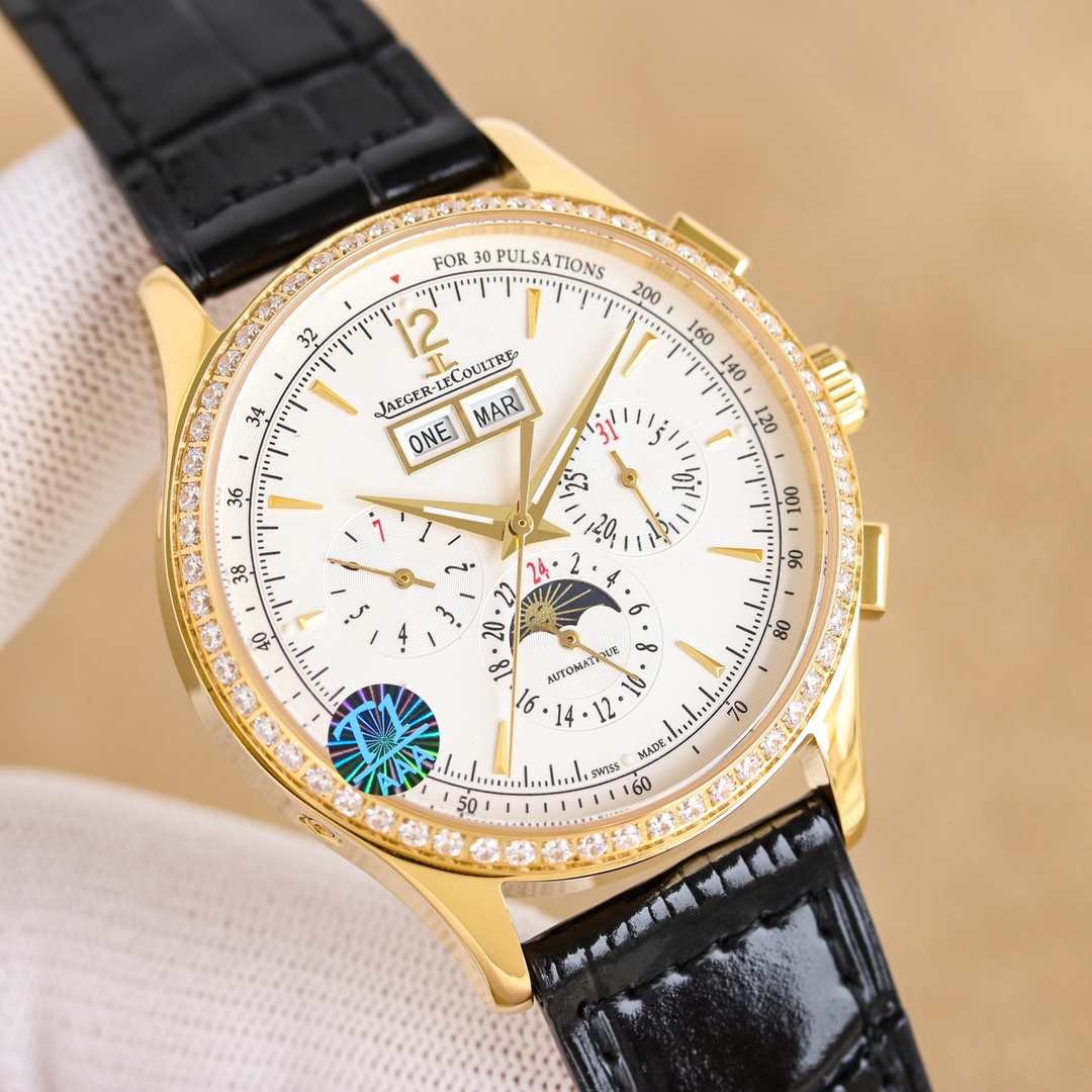 JAEGER-LECOULTRE 3335 P3450 White Steel Wristwatch with 50 Steel Belts. - 图片 2
