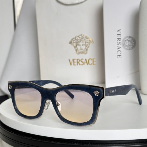Versace VE6794 Blue Marble Frame Sunglasses Gradient Lens 52-19-140 1 Versace VE6794 Blue Marble Frame Sunglasses Gradient Lens 52-19-140