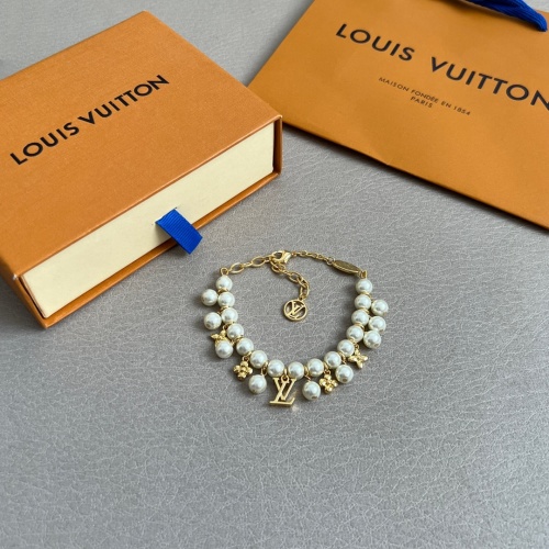 Louis Vuitton Pearl Embellished Bracelet with Gold-Tone Hardware 1 Louis Vuitton Pearl Embellished Bracelet with Gold-Tone Hardware