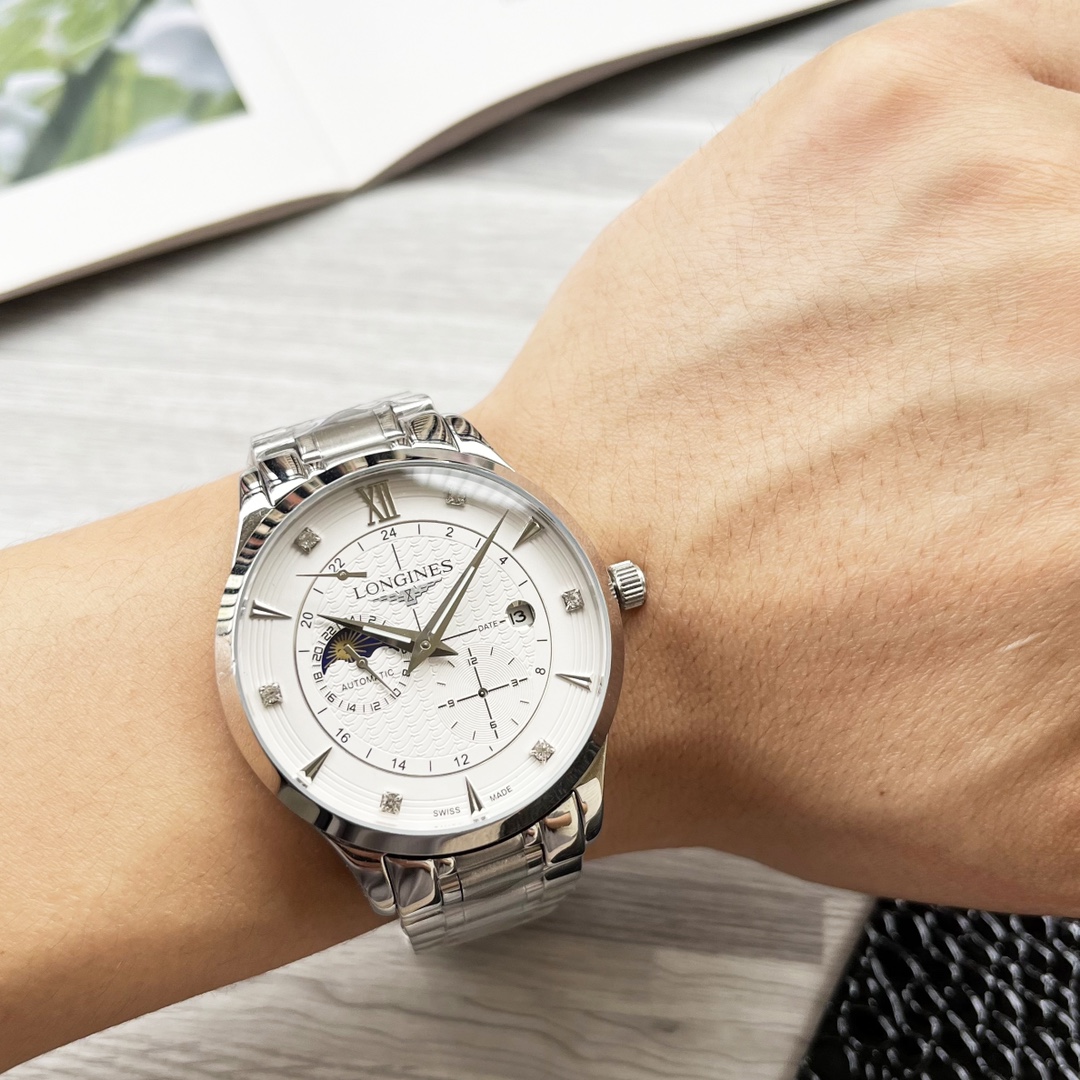 NO:338178,White shell and gold shell steel belt 20 [Latest] Longines three-pin design [Type] boutique men's watch [Watch strap] real cowhide strap ///316 stainless steel strap (comfortable and durable) [Movement] High-end fully automatic mechanical movement [Mirror] Mineral reinforced glass (higher definition) Elegant taste, vast and atmospheric, ingenious, wrist treasure, size diameter 41mm thick 12Mm hot sale!  Welcome to reprint!  longines cowhide19860909白壳金壳 钢带20【最新】浪琴三针设计【类型】精品男士腕表【表带】真牛皮表带///316精钢表带（舒适耐用）【机芯】高端全自动机械机芯【镜面】矿物质强化玻璃（更高清） 品味高雅 浩瀚大气 匠心独运 腕间瑰宝 尺寸直径41mm厚12Mm热卖上市！欢迎转载！,,longines,cowhide,Watch