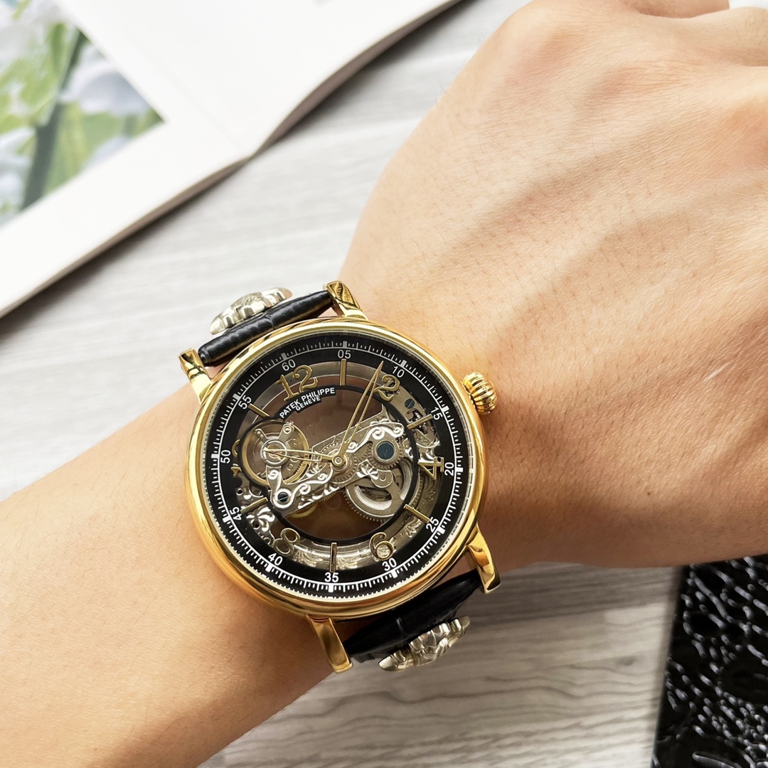 NO:338232,Unified, complex timepiece, luxurious and atmospheric, classic new products, shockingly launched [Latest] Patek Philippe hollow design [Type] boutique men's watch [Watch strap] real cowhide strap [Movement] high-end fully automatic mechanical movement [Mirror] mineral reinforced glass (more high definition) Elegant taste, vast and atmospheric, ingenious, wrist treasure, dimensions, diameters, thicknesses, 12.5mm, and hot sale!  Welcome to reprint!  ,,patek philippe,cowhide19860909统一 复杂时计 奢华大气 经典新品 震撼上市【最新】百达翡丽 镂空设计【类型】精品男士腕表【表带】真牛皮表带【机芯】高端全自动机械机芯【镜面】矿物质强化玻璃（更高清） 品味高雅 浩瀚大气 匠心独运 腕间瑰宝 尺寸直径42mm厚12.5mm热卖上市！欢迎转载！,,patek philippe,cowhide,Watch