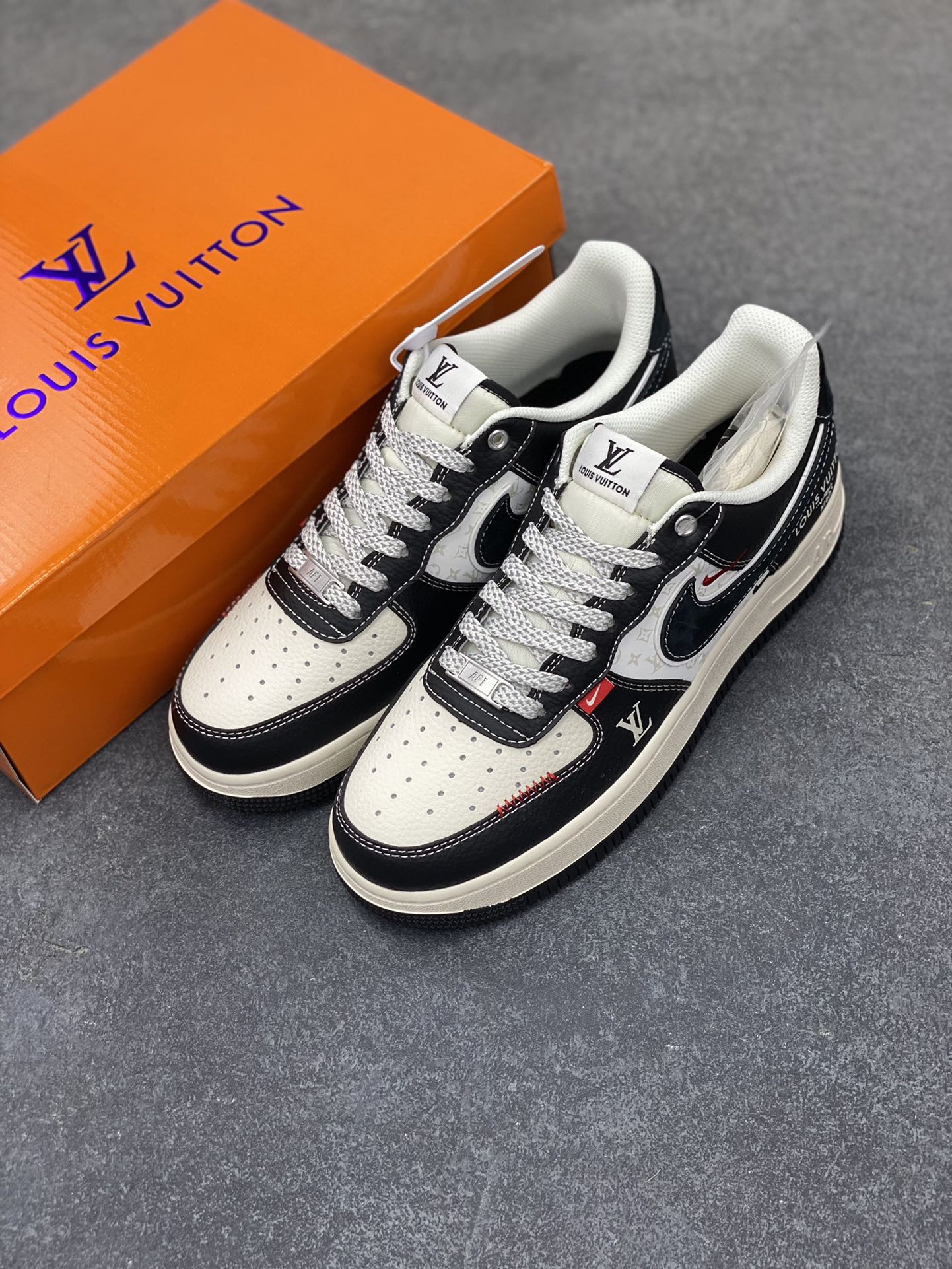 图片[8]-NIke Air Force 1 \’07 Low “LV联名——荔纹黑”空军一号 低帮 运动鞋 休闲鞋 折边针车 工艺难度大 原楦头原纸板 原装鞋盒 定制五金配件 内置全掌气垫 原厂鞋底 货号：YX5066-349 尺码：36 36.5 37.5 38 38.5 39 40 40.5 41 42 42.5 43 44 44.5 45-选品中心