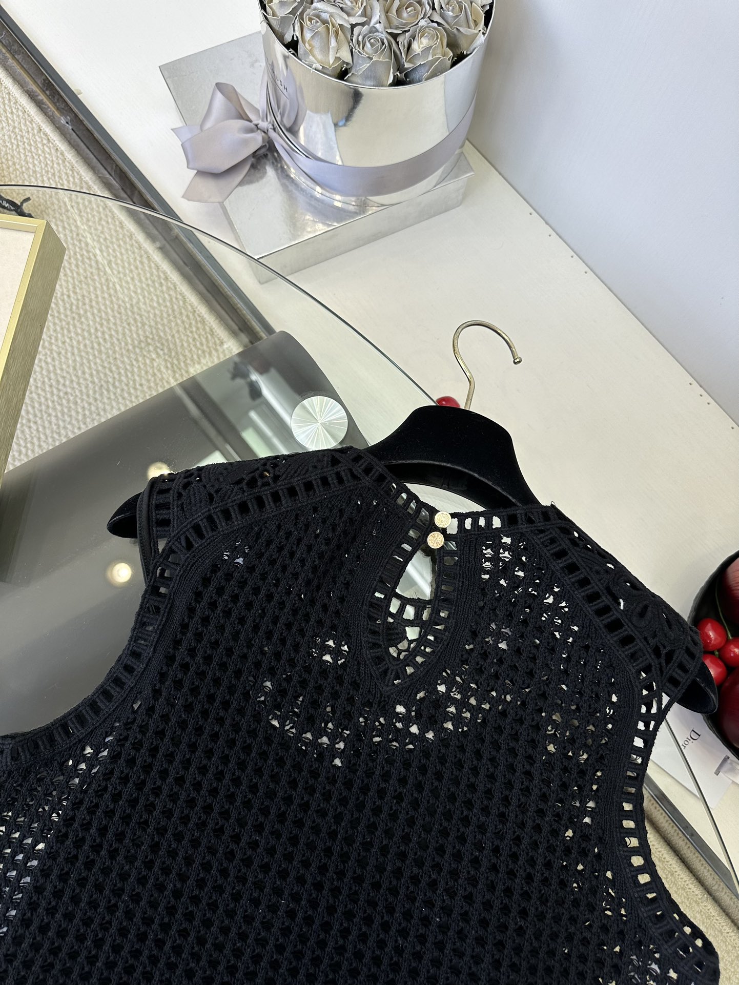 Maje Crochet Floral Top - Elegant Black and White Knit Blouse 10 i1749794069 6416 8
