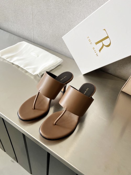 THE ROW Leather High Heel Thong Sandals, Minimalist Design, Comfortable Fit 1 THE ROW Leather High Heel Thong Sandals, Minimalist Design, Comfortable Fit
