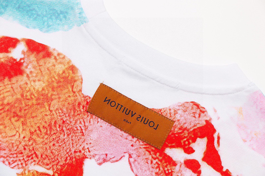 路易威登/Louis Vuitton 夏季新款 彩绘涂鸦圆领短袖T恤 白色