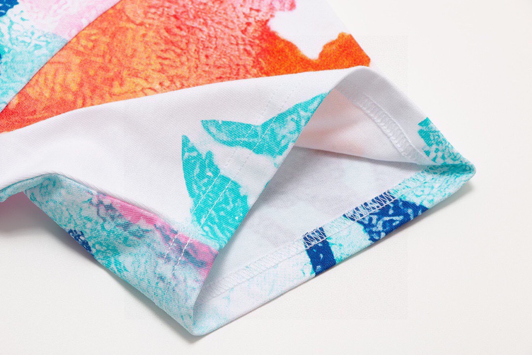 路易威登/Louis Vuitton 夏季新款 彩绘涂鸦圆领短袖T恤 白色