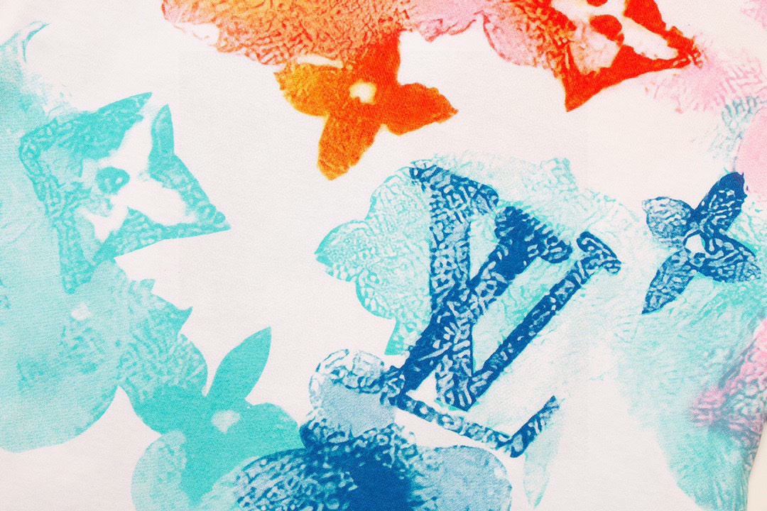 路易威登/Louis Vuitton 夏季新款 彩绘涂鸦圆领短袖T恤 白色