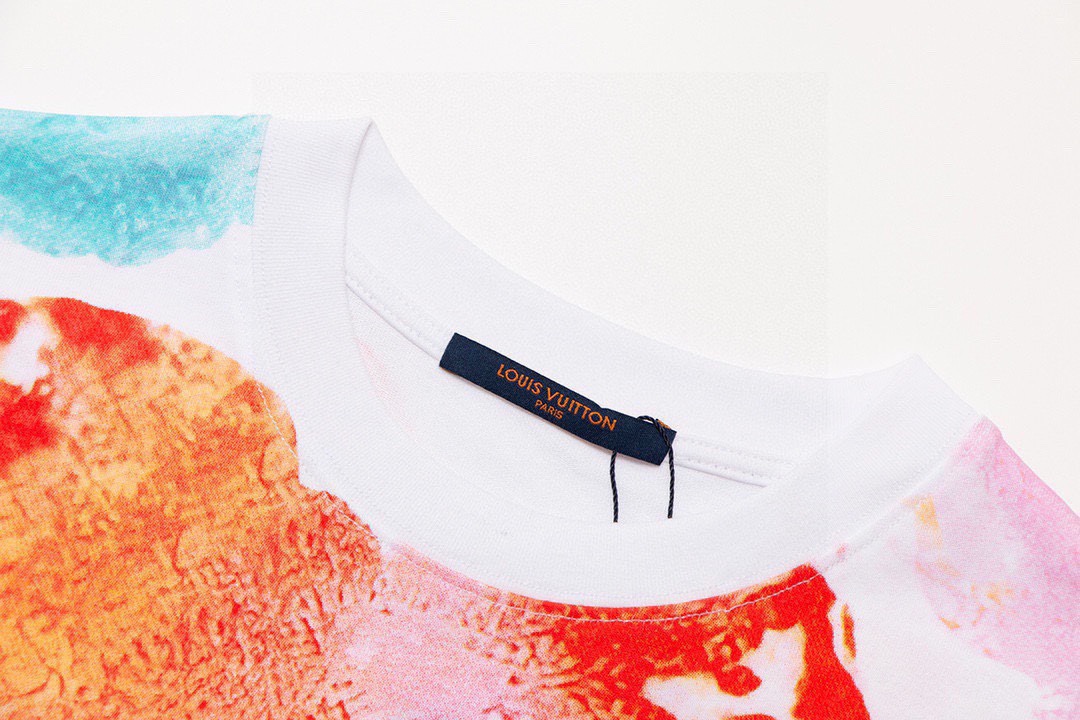 路易威登/Louis Vuitton 夏季新款 彩绘涂鸦圆领短袖T恤 白色
