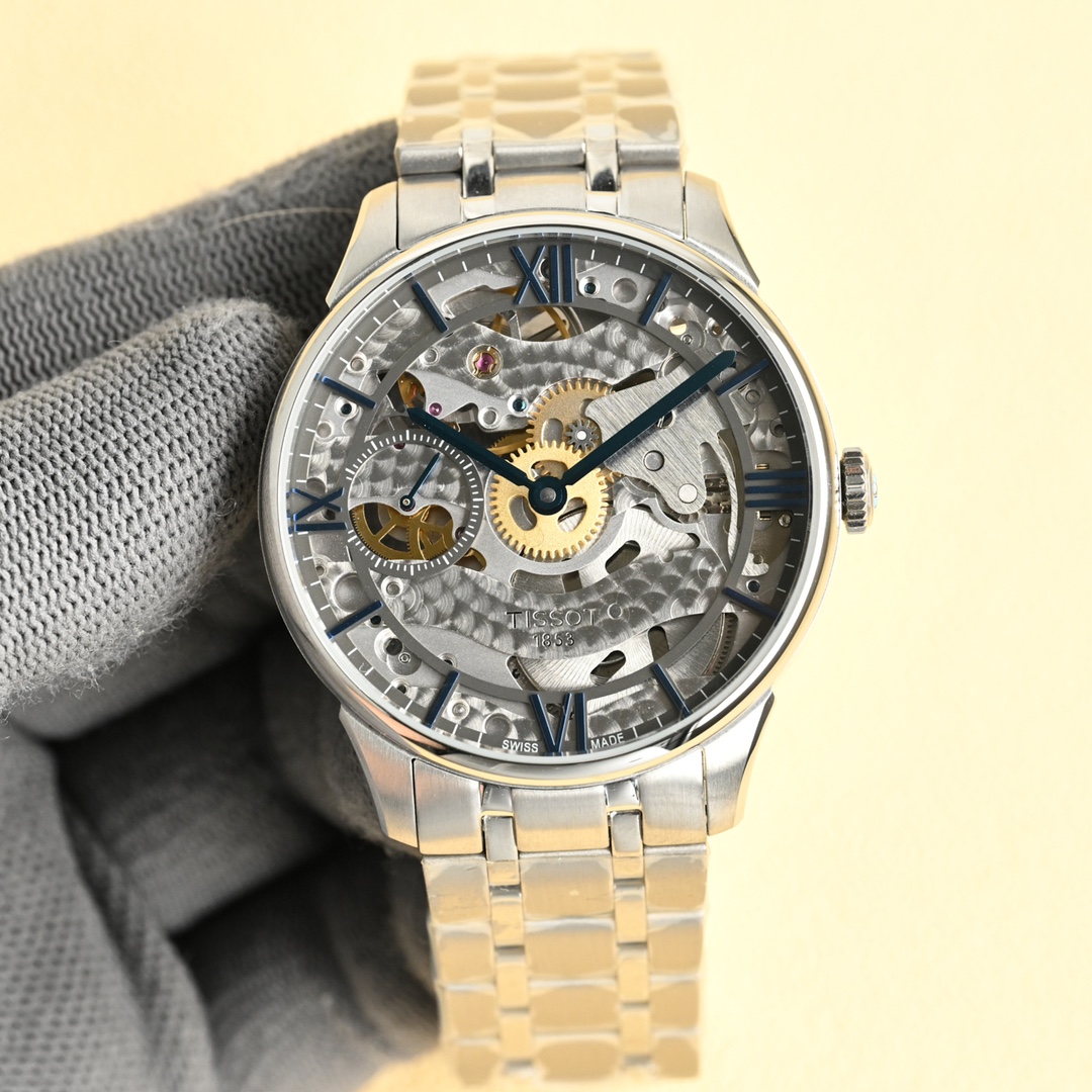 Tissot 1853 Mechanical Skeleton Watch, Stainless Steel Band, 42mm