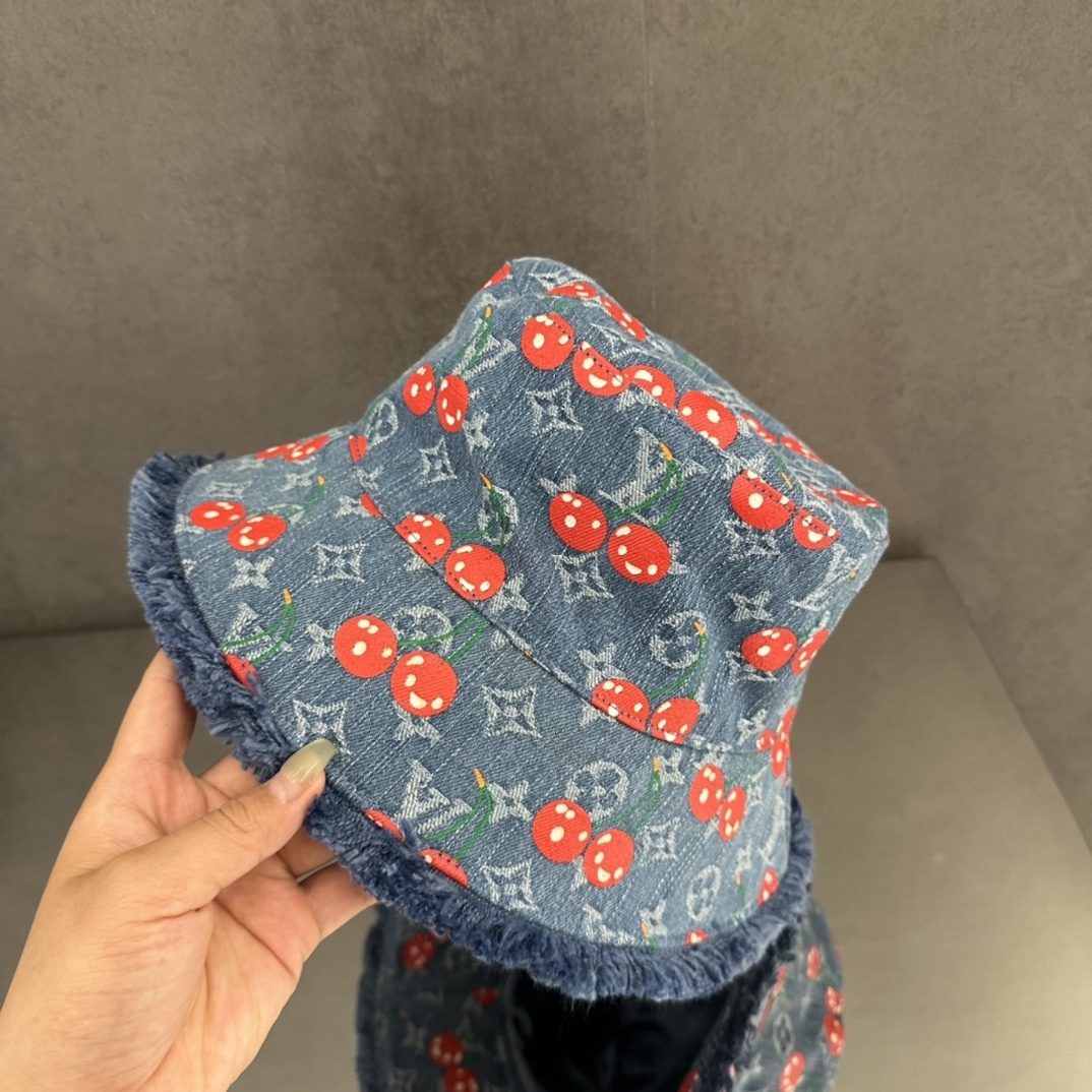 LV路易威登原单刺绣渔夫帽  轻盈透气。完美版型,独家实物拍摄,男女适用