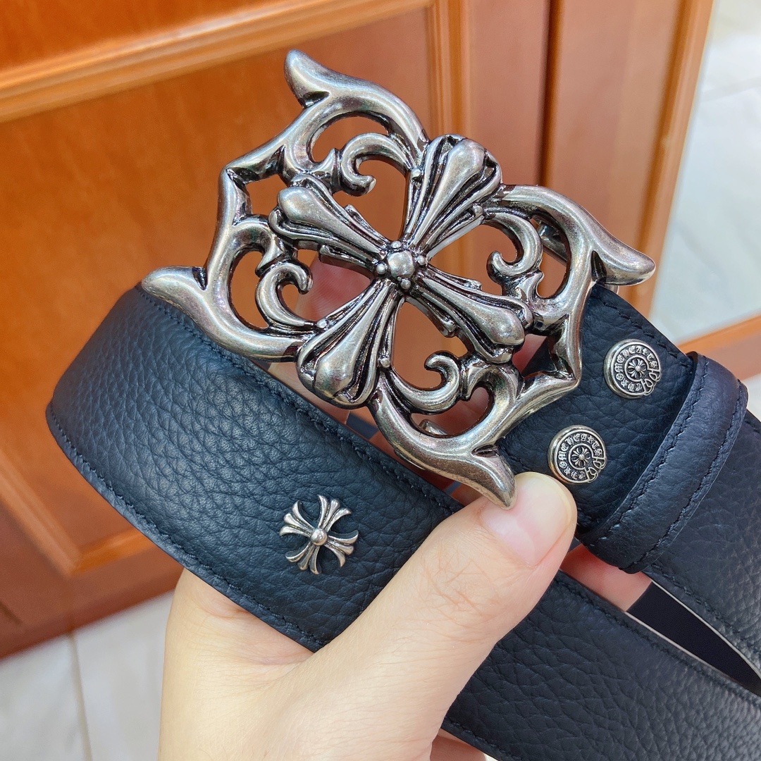 Chrome Hearts Crocson Belt: Pro-Performance Punk Fashion with Gold and Silver Details - 图片 3