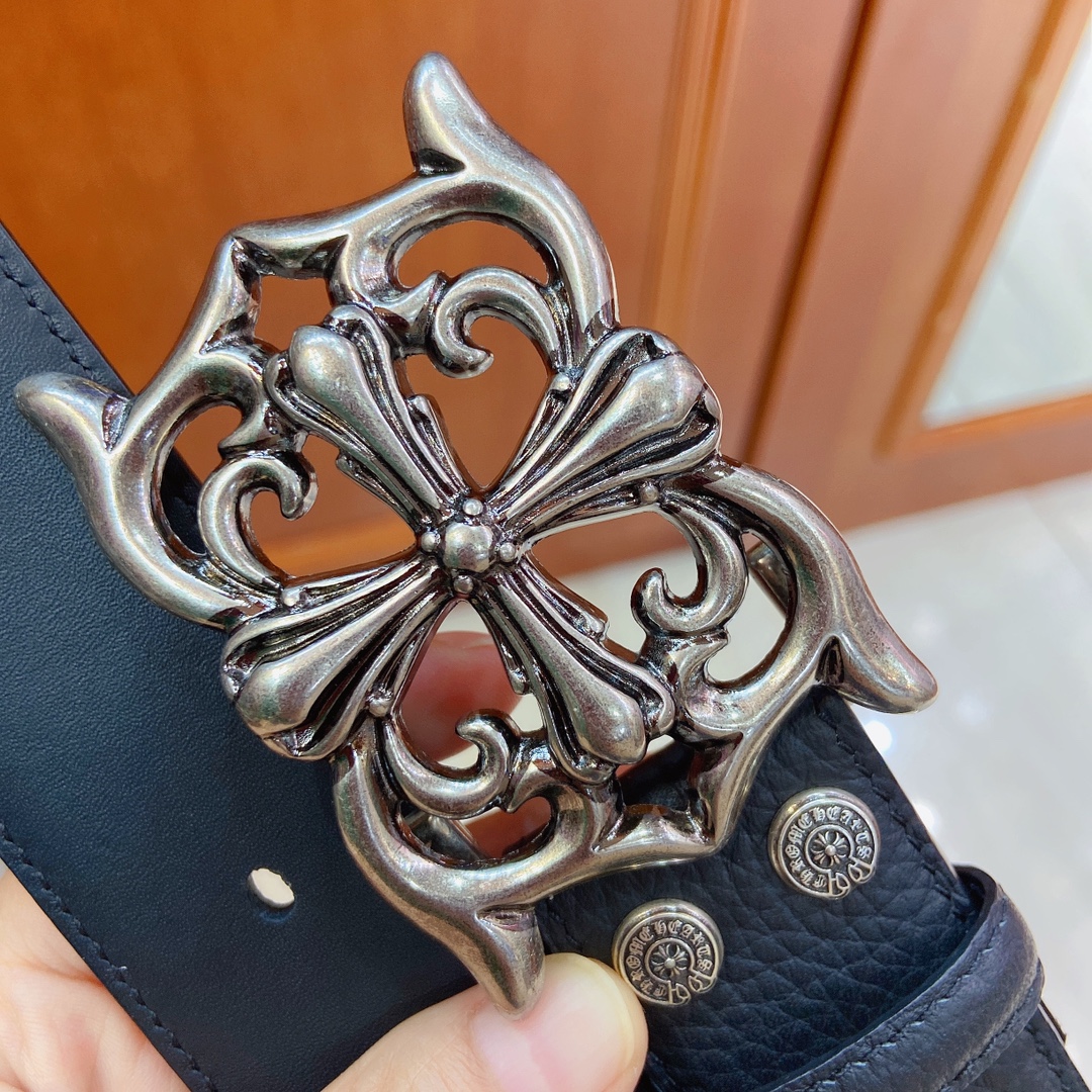 Chrome Hearts Crocson Belt: Pro-Performance Punk Fashion with Gold and Silver Details - 图片 2