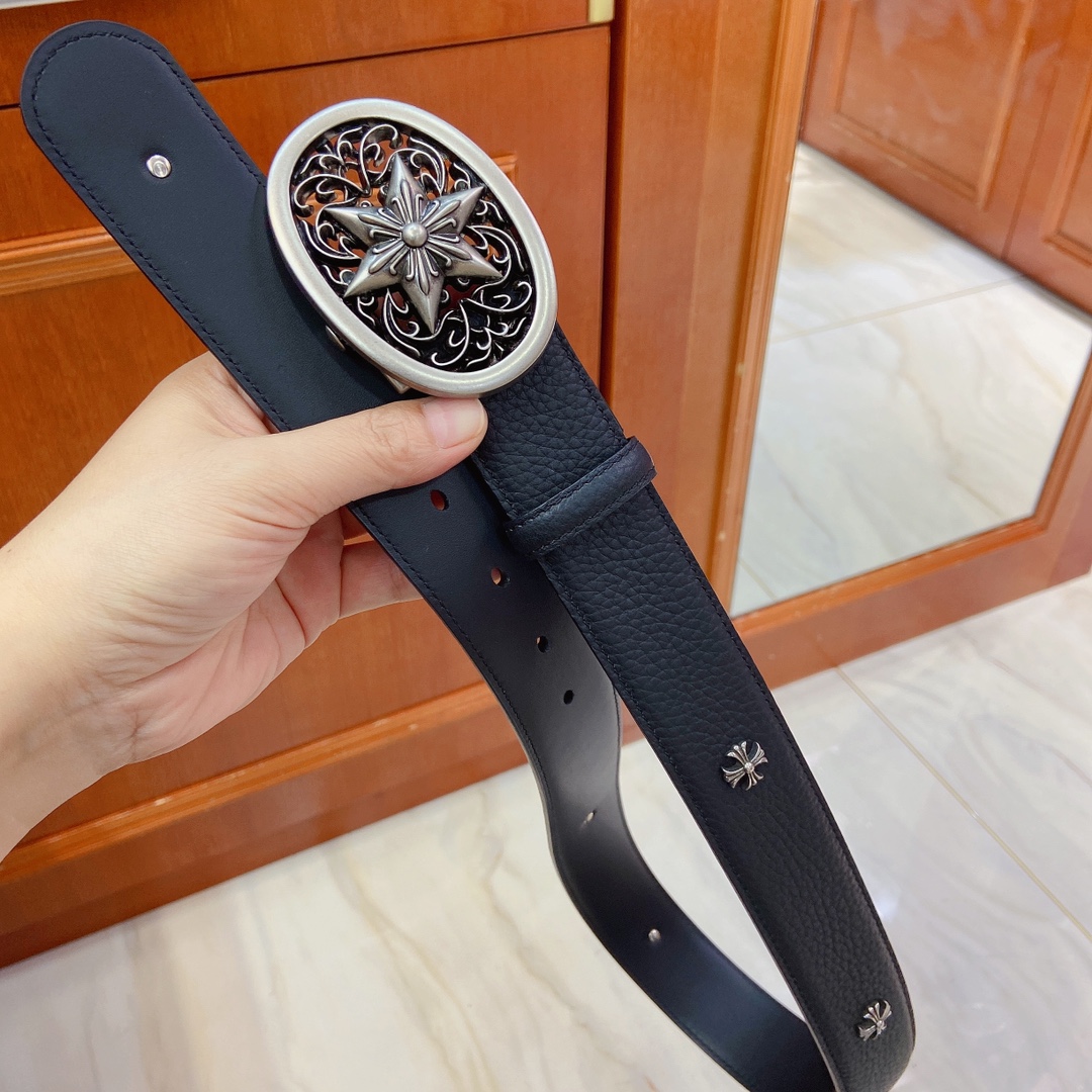 Chrome Hearts Crocson Belt: Punk-Style Fashion with Precise Gold and Silver Coating - 图片 1