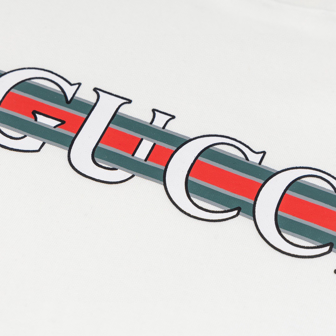 古驰/Gucci 夏季新品 织带字母印花圆领短袖T恤-Chinese UA Cheap High Quatity Brand Clothes Bags handbags Sneakers wholesale wholesaler seller from China Factory suppliers Fashion Clothing Shoes best Quality Beautiful Price 古驰/Gucci 夏季新品 织带字母印花圆领短袖T恤