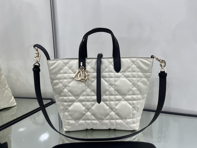 Dior Toujours Medium Vertical Quilted Lambskin Tote Bag with Shoulder Strap 1 Dior Toujours Medium Vertical Quilted Lambskin Tote Bag with Shoulder Strap