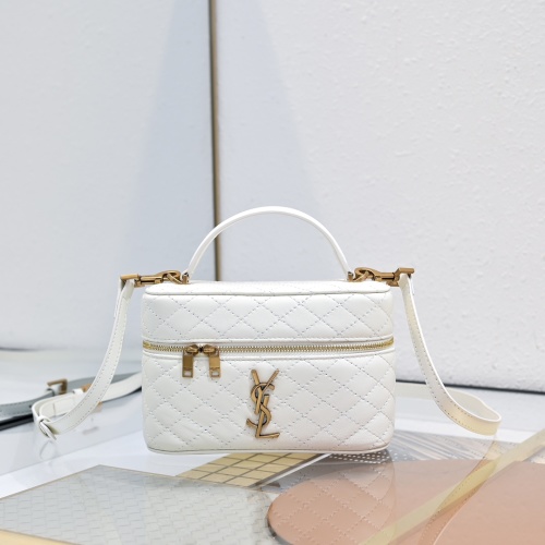 Yves Saint Laurent Mini Gaby White Lambskin Top Handle Crossbody Bag