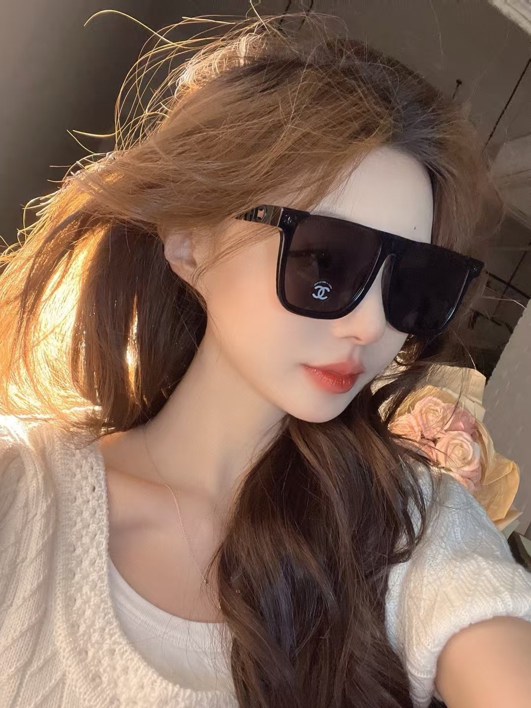   ‼️ 模特图 CHANE* 香奈儿 太阳眼镜 网红款 型号CH7338小红书推荐大框太阳镜尺寸：57