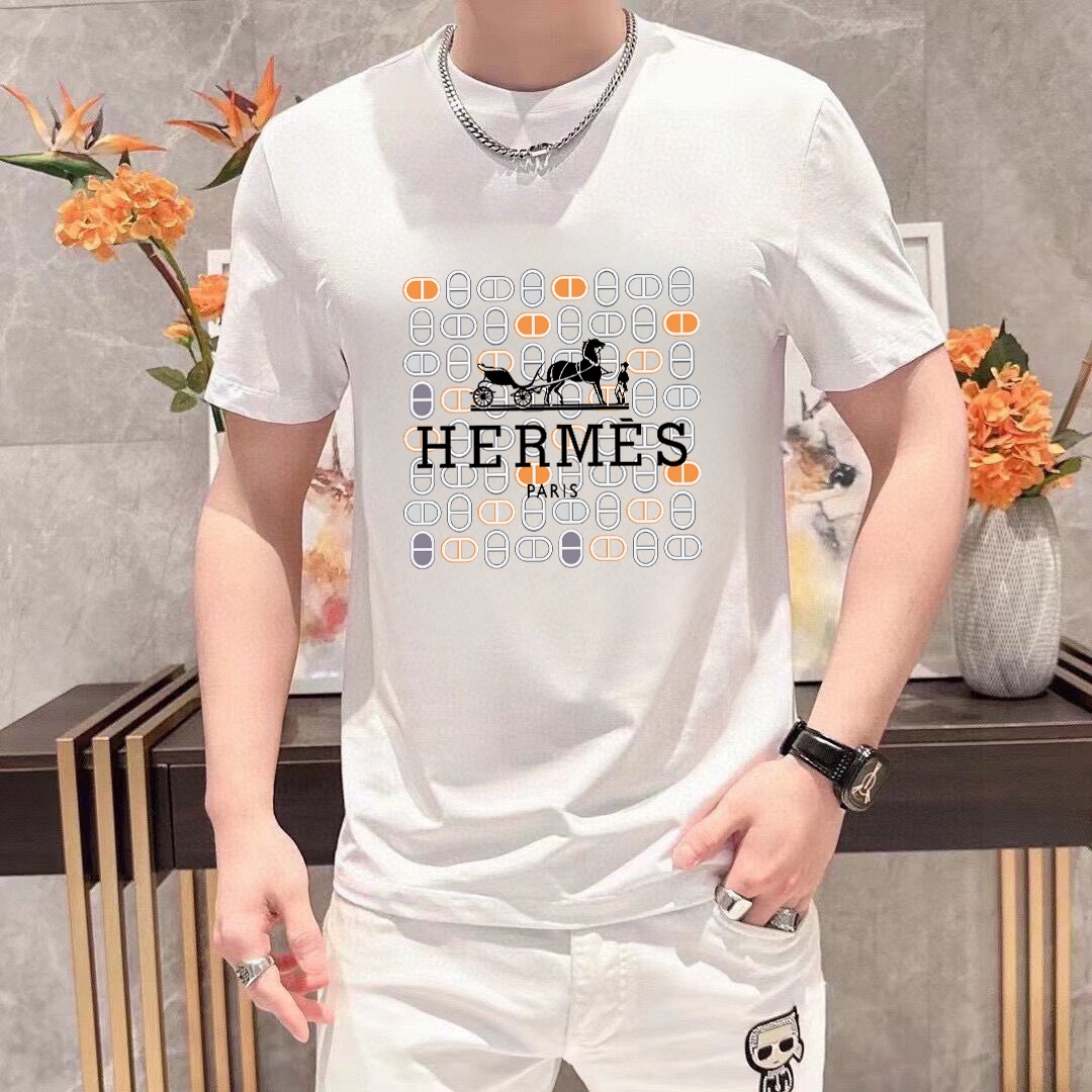 Hermès 品牌【HERMES 爱马仕】(胖子福音) 男士休闲短袖T恤 2025春夏新品