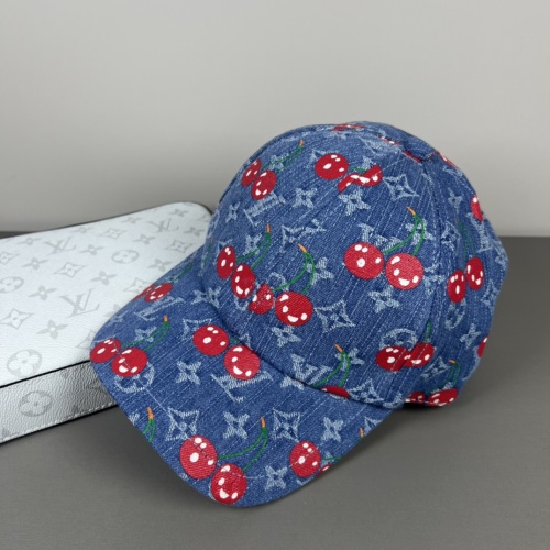 Louis Vuitton Denim Cherry Baseball Cap, Stylish and Versatile for Men or Women 1 Louis Vuitton Denim Cherry Baseball Cap, Stylish and Versatile for Men or Women
