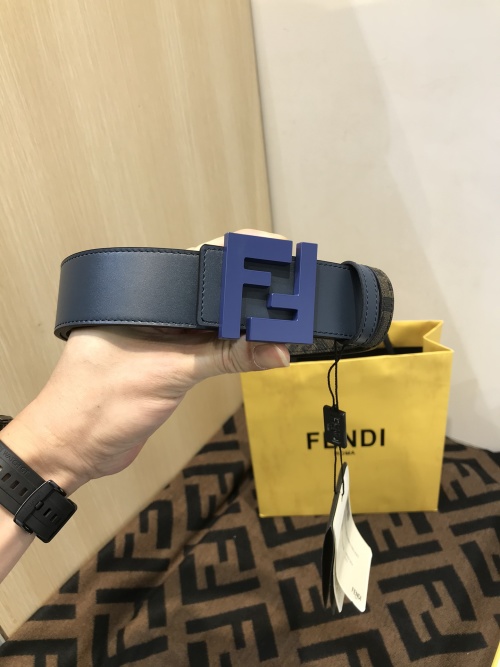 Fendi Men's Reversible Leather Belt with Signature Double F Buckle, 38 MM 1 Fendi Men's Reversible Leather Belt with Signature Double F Buckle, 38 MM