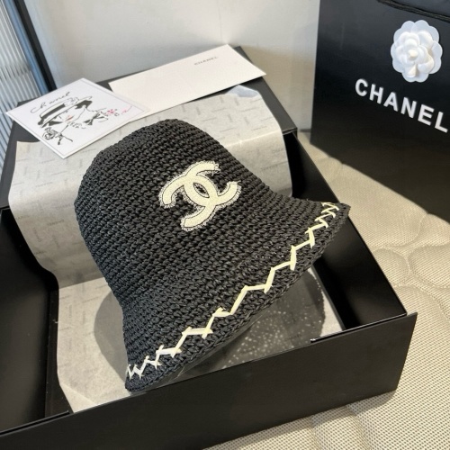 Chanel Straw Hat Crochet Handmade Foldable with CC Logo, Head Circumference 57cm