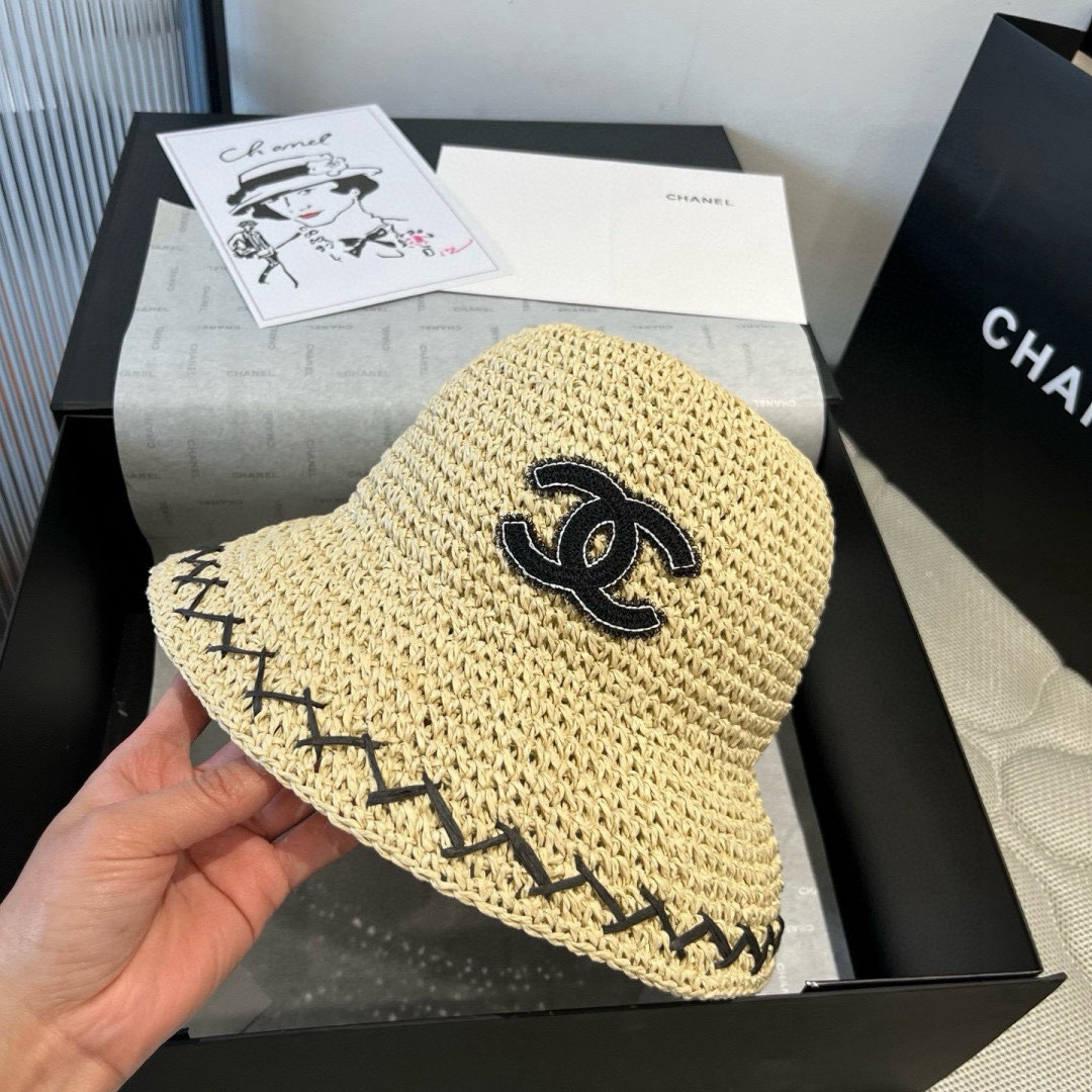 Chanel Women's Crochet Raffia Bucket Hat with Logo, Foldable, 57cm 6 i1750250024 5885 4