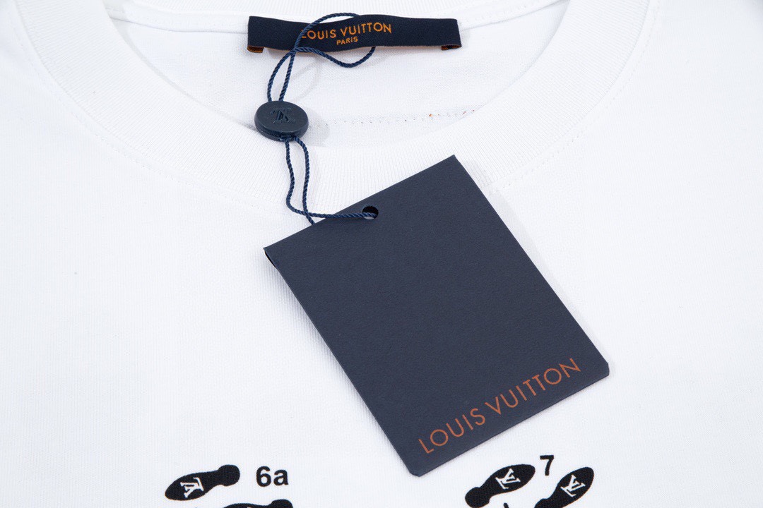 路易威登/Louis Vuitton 夏季新款 发泡字母印花圆领短袖T恤 白色/黑色