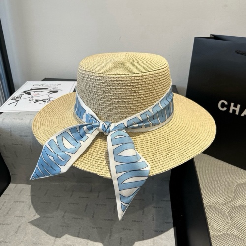 Elegant Flat Top Straw Hat with Silk Ribbon - Perfect for Summer 1 Elegant Flat Top Straw Hat with Silk Ribbon - Perfect for Summer