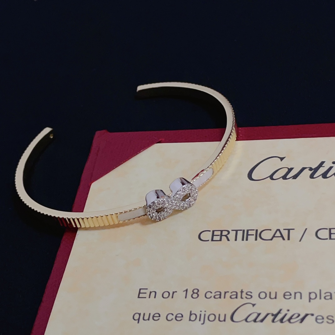 Cartier Diamond Infinity Bracelet - Stylish Bangle for Women, Gold Plated 7 i1750262203 5379 5