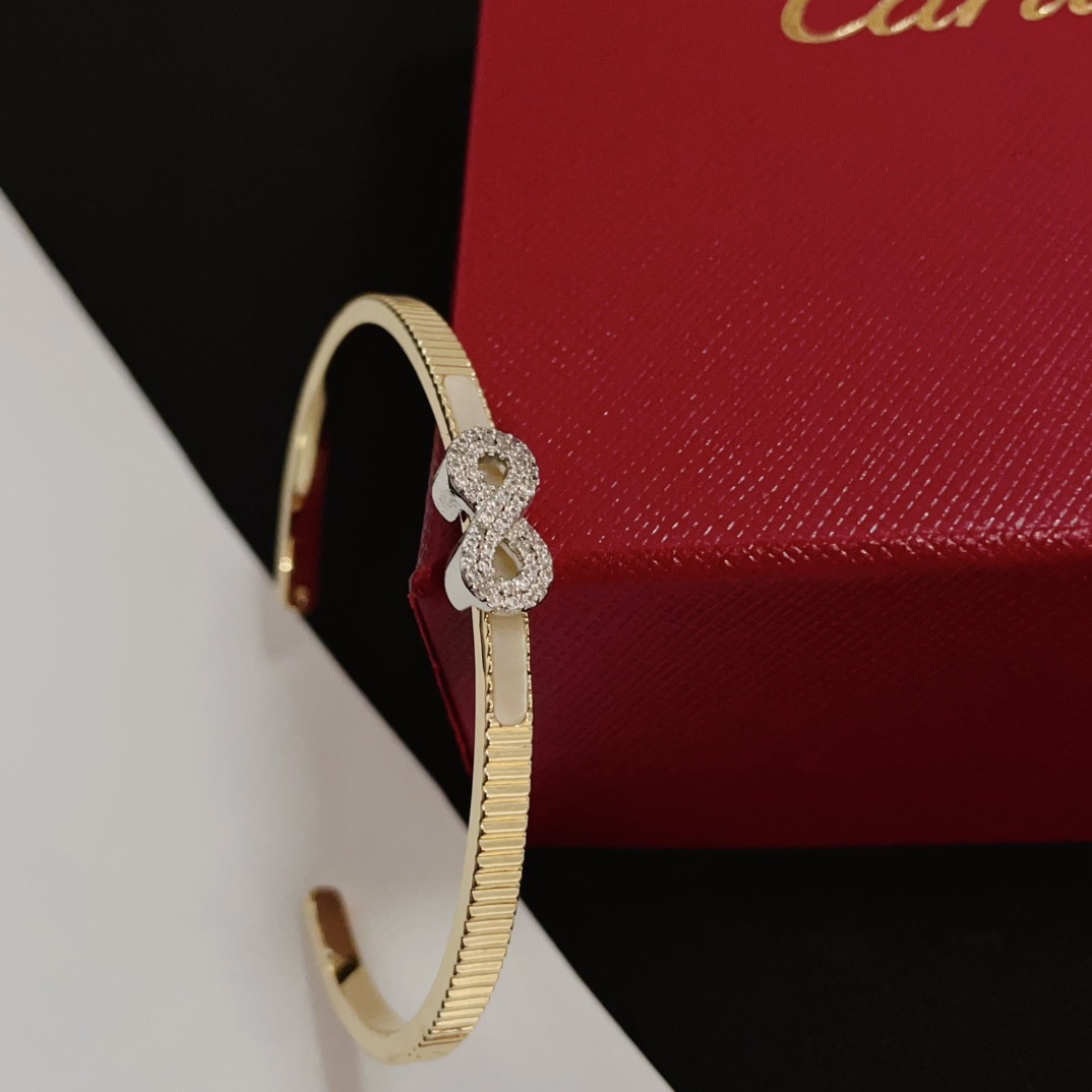 Cartier Diamond Infinity Bracelet - Stylish Bangle for Women, Gold Plated 3 i1750262203 9088 3