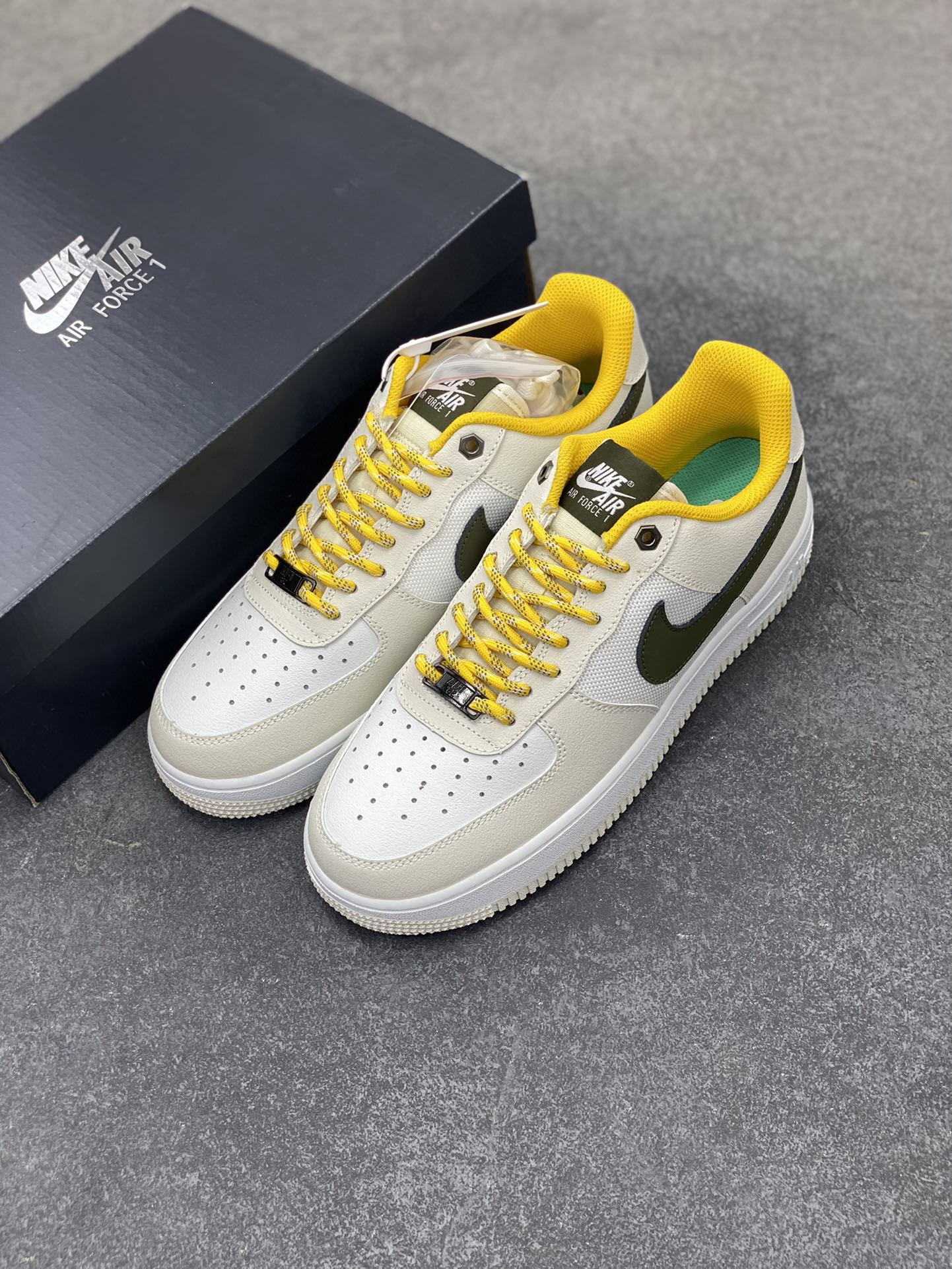 图片[8]-福利特价 NK Air Force 1 空军一号 米黄绿 原楦头原纸板 打造纯正空军版型#专注外贸渠道 全掌内置蜂窝气垫 #原盒配件 原厂中底钢印、拉帮完美 货号：FV3628-031 尺码：36 36.5 37.5 38 38.5 39 40 40.5 41 42 42.5 43 44 44.5 45-选品中心