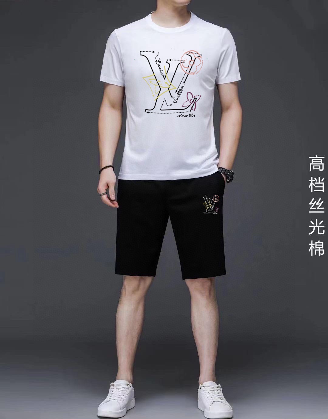 Louis Vuitton 品牌【LV路易威登】 2025新款男士短袖短裤套装 销售 市面高端版本 手感细腻柔软 让你穿着更加舒适 立体裁剪版型超赞 尺码:M-5XL下单请报身高体重