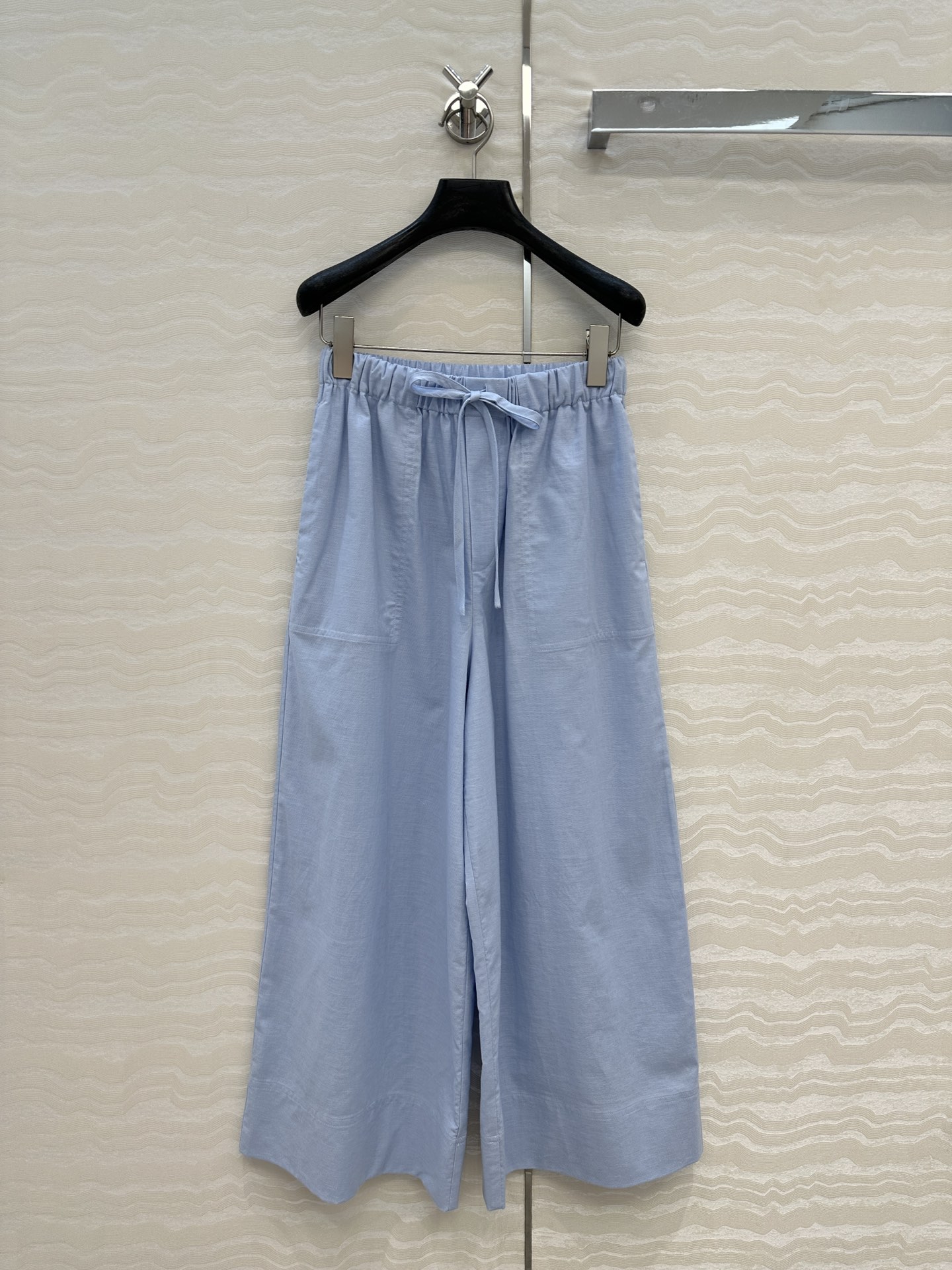 独家首发♥️原单品质TM*长期主义，老钱风松弛感穿搭❤️定型高比例亚麻棉直筒阔腿裤！极简主义风松紧腰设计