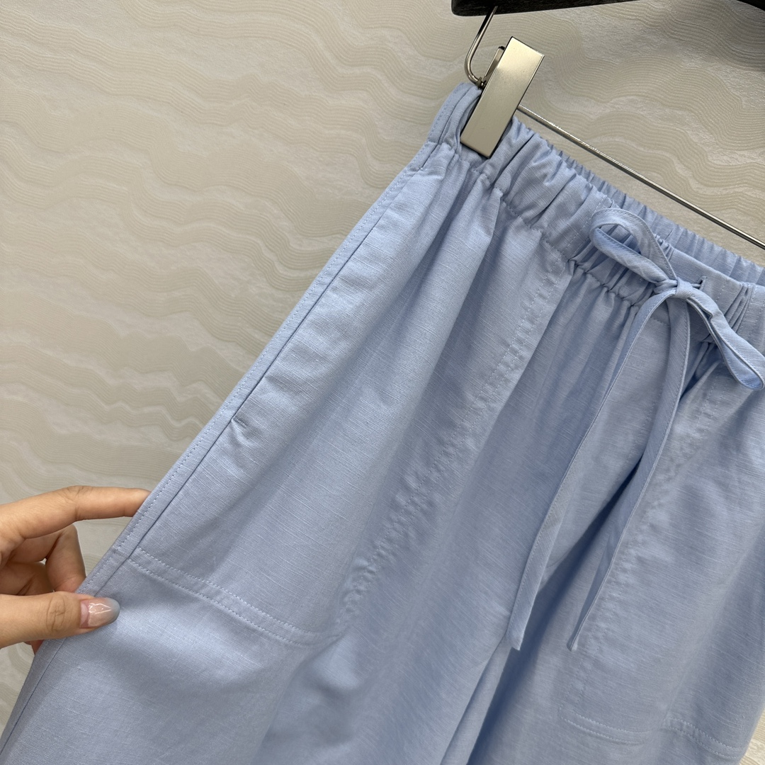 独家首发♥️原单品质TM*长期主义，老钱风松弛感穿搭❤️定型高比例亚麻棉直筒阔腿裤！极简主义风松紧腰设计