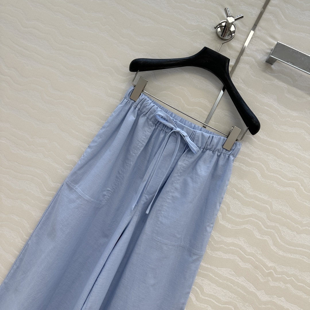 独家首发♥️原单品质TM*长期主义，老钱风松弛感穿搭❤️定型高比例亚麻棉直筒阔腿裤！极简主义风松紧腰设计