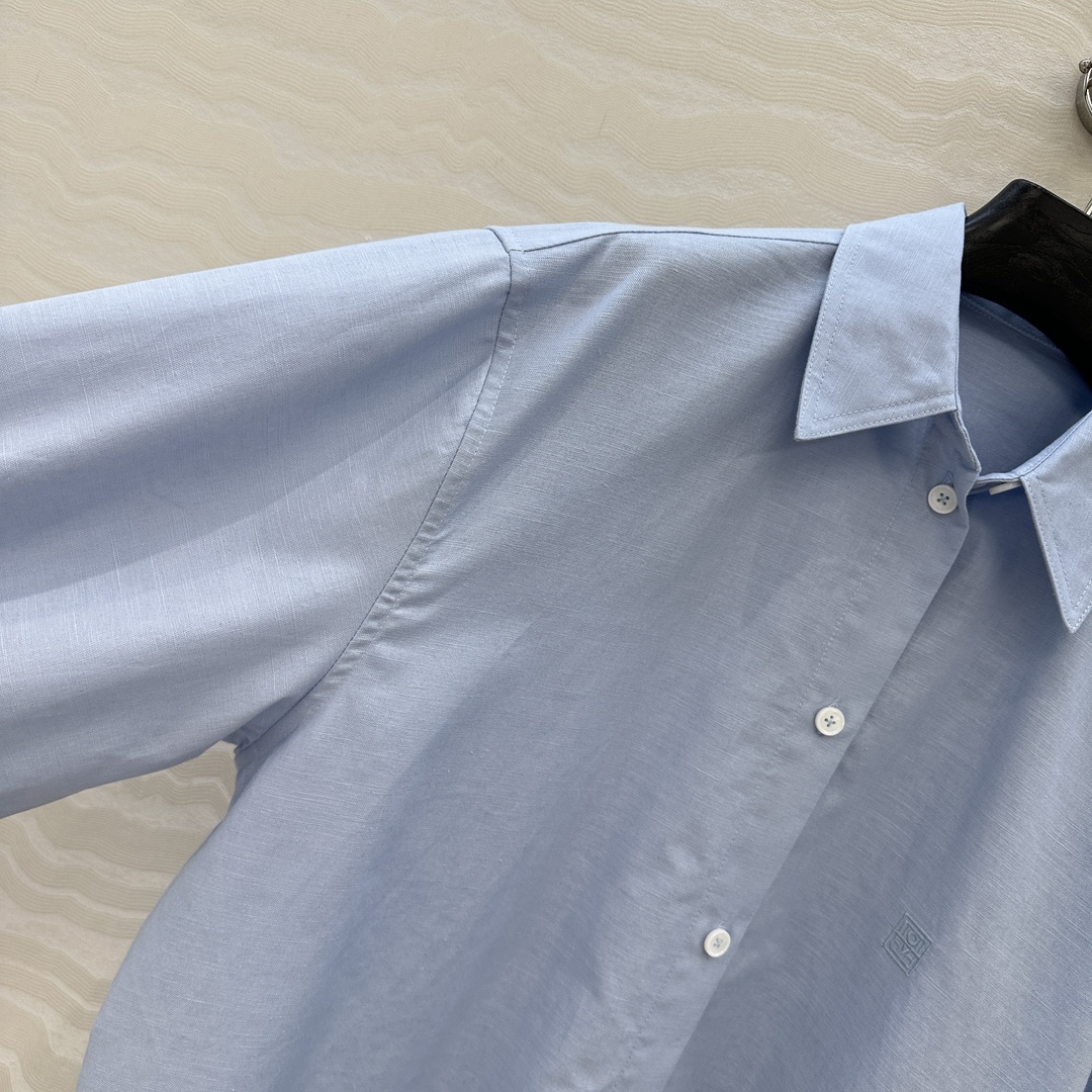 独家首发♥️原单品质TM*长期主义，老钱风松弛感穿搭❤️定型高比例亚麻棉大衬衫！极简主义风宽松版型设计随