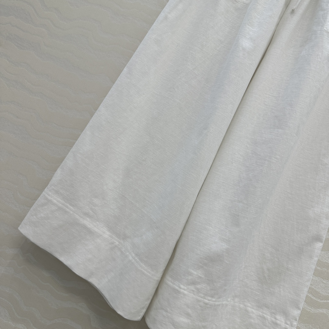 独家首发♥️原单品质TM*长期主义，老钱风松弛感穿搭❤️定型高比例亚麻棉直筒阔腿裤！极简主义风松紧腰设计