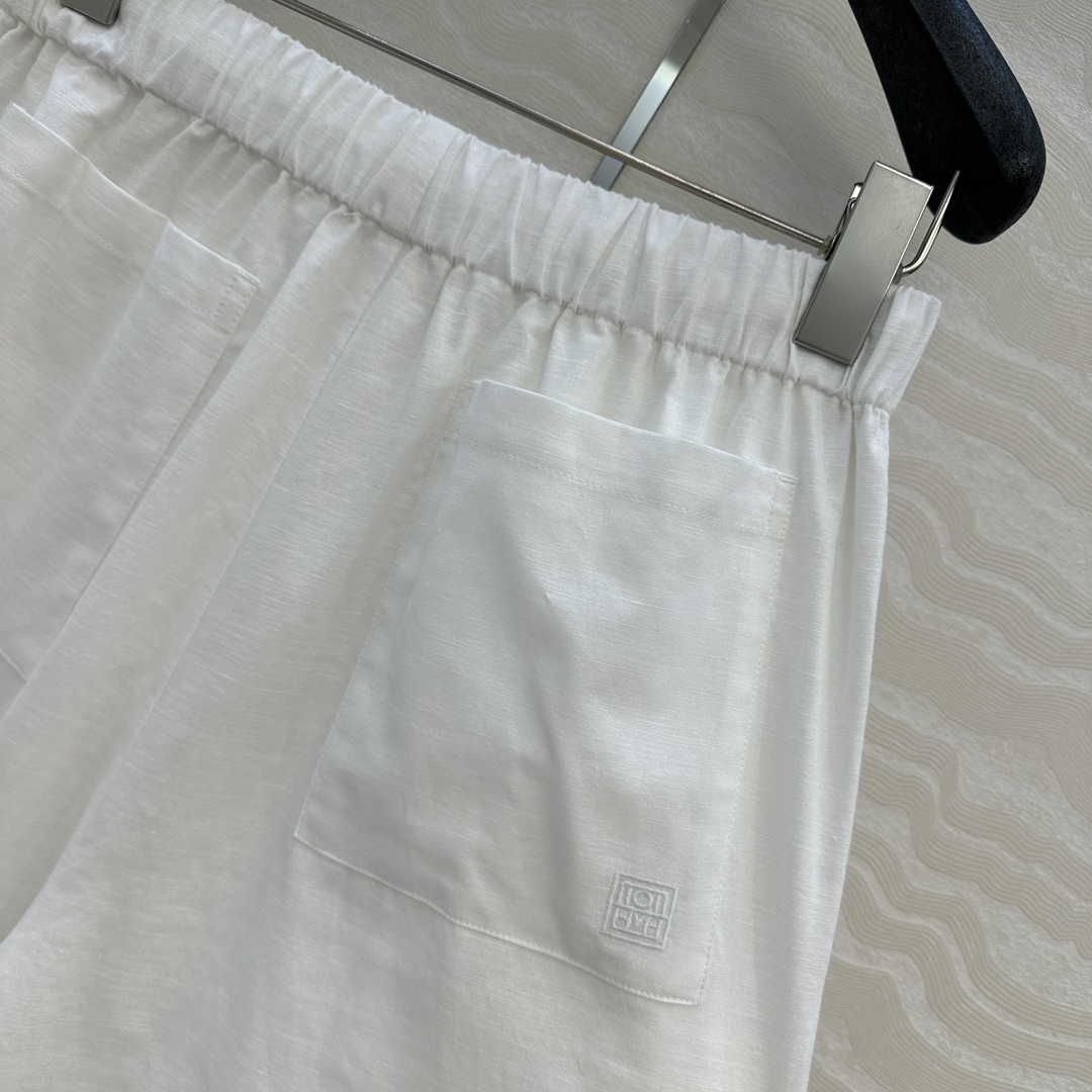 独家首发♥️原单品质TM*长期主义，老钱风松弛感穿搭❤️定型高比例亚麻棉直筒阔腿裤！极简主义风松紧腰设计