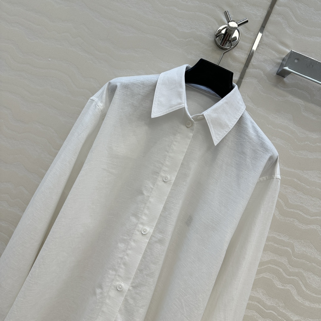 独家首发♥️原单品质TM*长期主义，老钱风松弛感穿搭❤️定型高比例亚麻棉大衬衫！极简主义风宽松版型设计随
