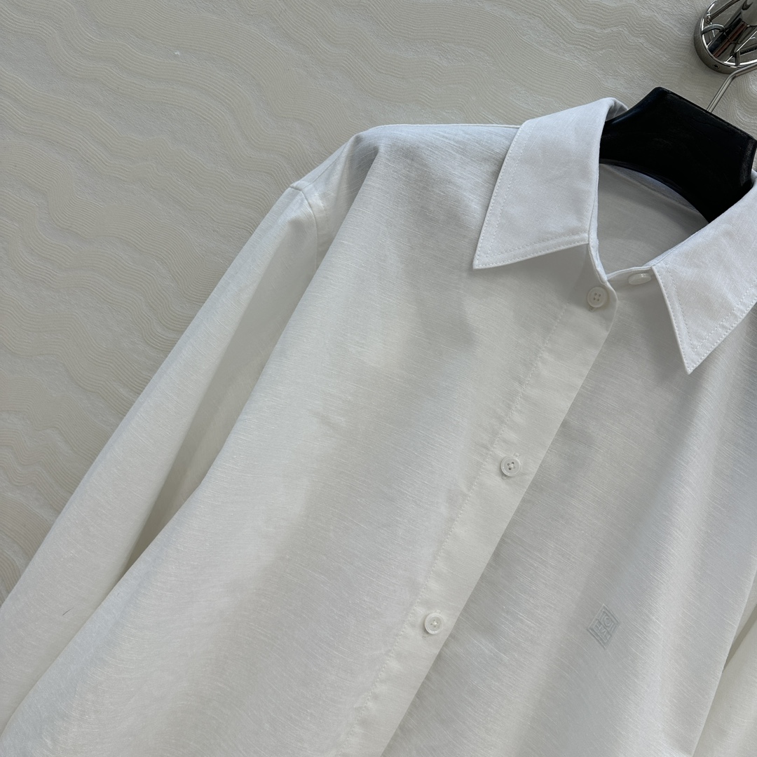 独家首发♥️原单品质TM*长期主义，老钱风松弛感穿搭❤️定型高比例亚麻棉大衬衫！极简主义风宽松版型设计随