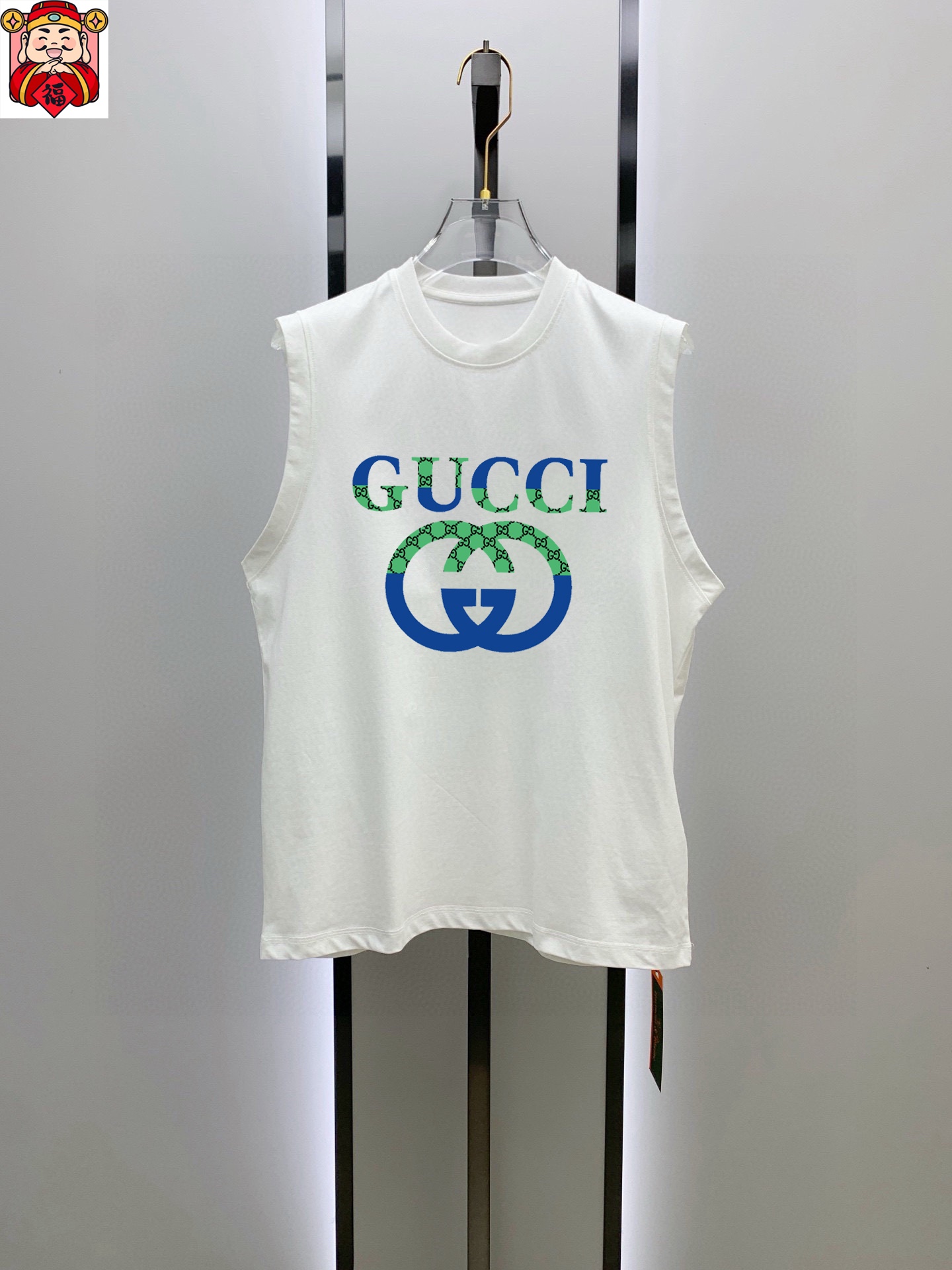 Gucci 品牌【GUCCI 古奇】2025夏季新品背心T袖 简约款式 任何人都可以轻松驾驶 进口定制丝光棉面料 手软舒适有型 吸汗透气