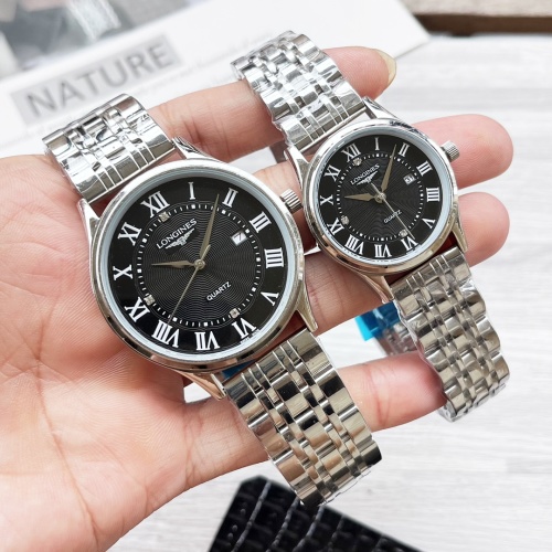 Longines Quartz Couple Watches Stainless Steel Band Elegant Design 1 Longines Quartz Couple Watches Stainless Steel Band Elegant Design
