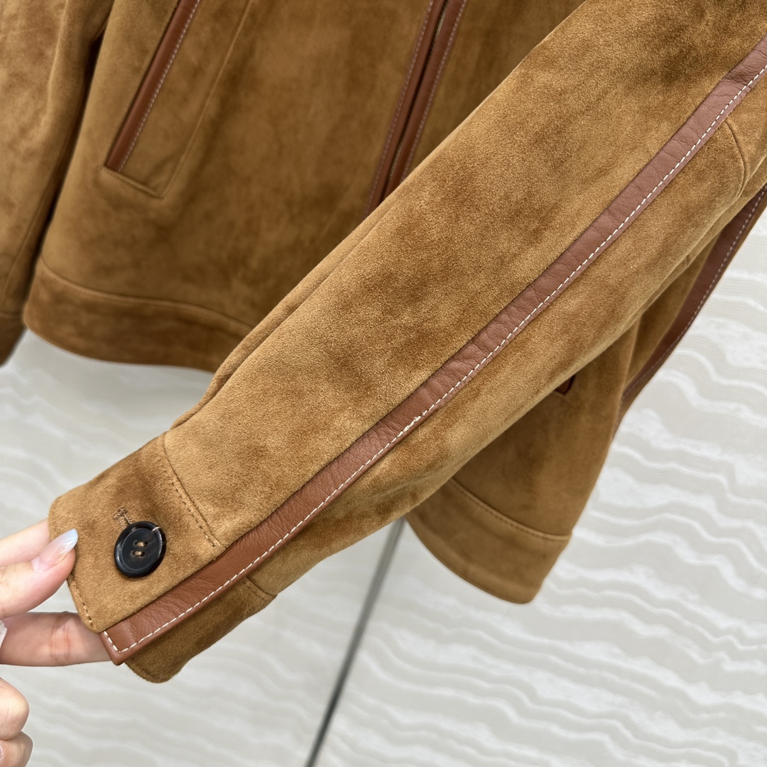 独家首发❤️高端品质控必入！miu系少女可露丽风🤎独家定制麂皮绒面工艺🤞知识分子复古棕色系麂皮绒 翻领夹