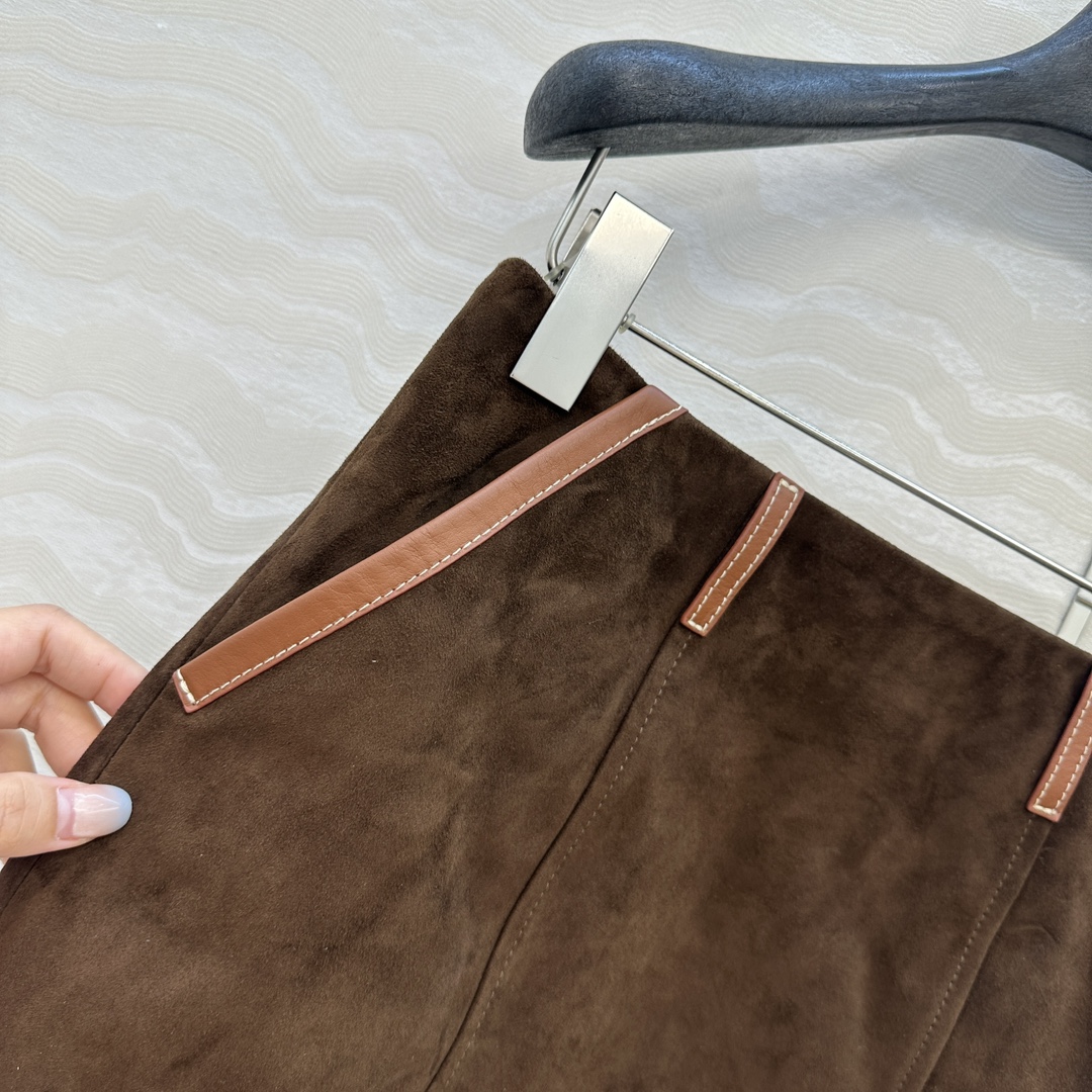 独家首发❤️高端品质控必入！miu系少女可露丽风🤎张元英同款🤎独家定制麂皮绒面工艺🤞知识分子复古棕色系麂