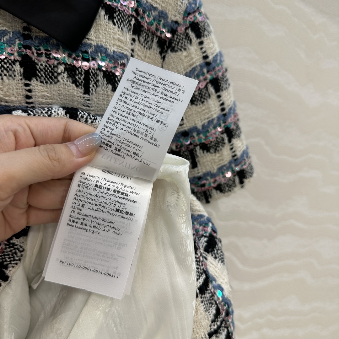 独家首发❤️原单品质❤️V系财阀千金穿搭！白富美必入～何超琼同款名媛风连衣裙！高定珠片彩纱格纹编织软花呢