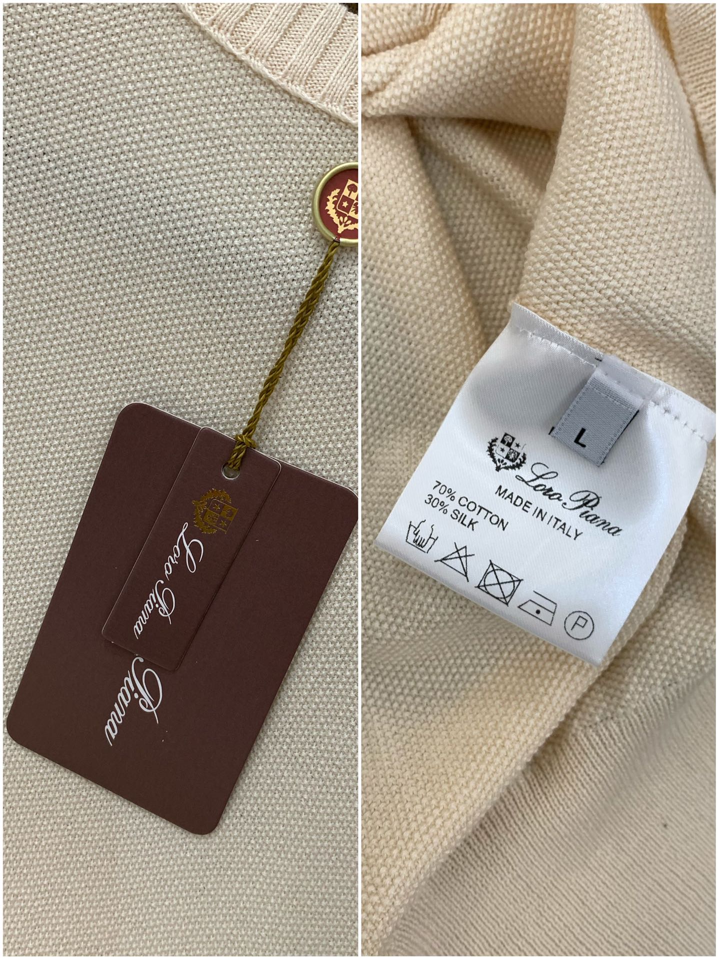 ，lp。(Loro Piana )，2025夏季最新品，专柜同步有售，原单狠货，时尚休闲圆领短针织袖T恤
