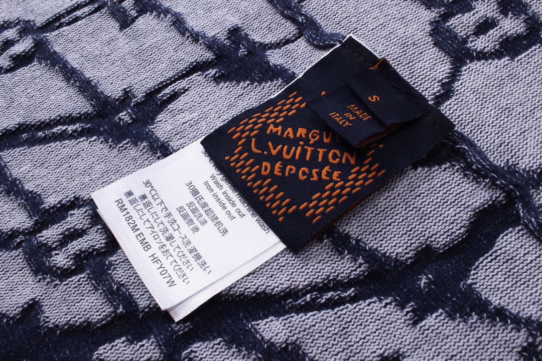 路易威登/Louis Vuitton 夏季新款 航海渔网提花针织圆领短袖 蓝色